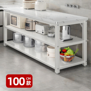 000001_1739519502 岩板中島台電器架 100x40cm大桌面(電器置物架 廚房架子 中島櫃 電器櫃 廚房收納架)